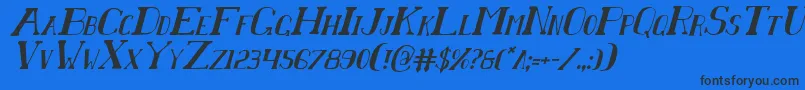 ChardinDoihleCondensedItalic Font – Black Fonts on Blue Background