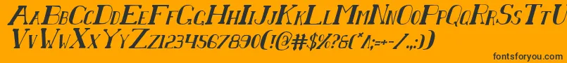 ChardinDoihleCondensedItalic Font – Black Fonts on Orange Background