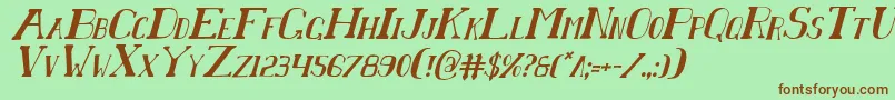 Шрифт ChardinDoihleCondensedItalic – коричневые шрифты на зелёном фоне