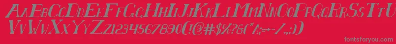 フォントChardinDoihleCondensedItalic – 赤い背景に灰色の文字