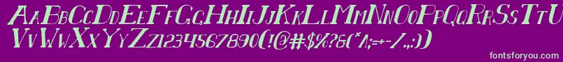 ChardinDoihleCondensedItalic Font – Green Fonts on Purple Background