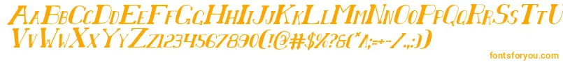 フォントChardinDoihleCondensedItalic – 白い背景にオレンジのフォント