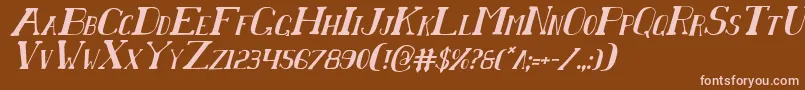 ChardinDoihleCondensedItalic Font – Pink Fonts on Brown Background