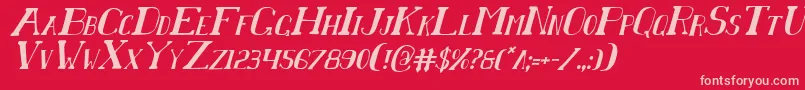 ChardinDoihleCondensedItalic Font – Pink Fonts on Red Background