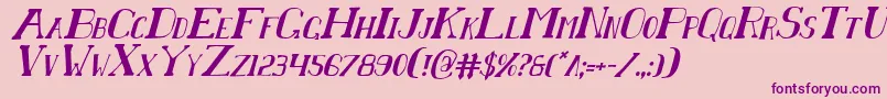 Police ChardinDoihleCondensedItalic – polices violettes sur fond rose