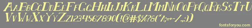 ChardinDoihleCondensedItalic Font – Yellow Fonts on Gray Background