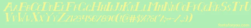 ChardinDoihleCondensedItalic Font – Yellow Fonts on Green Background