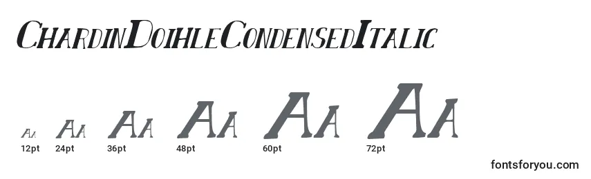Größen der Schriftart ChardinDoihleCondensedItalic