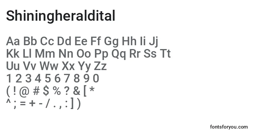 Fuente Shiningheraldital - alfabeto, números, caracteres especiales