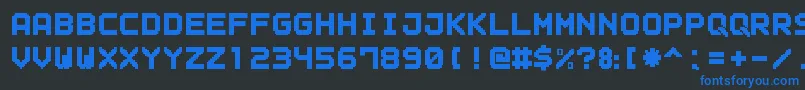 OutlinePixel7Solid Font – Blue Fonts on Black Background