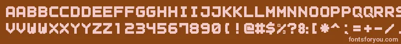 Czcionka OutlinePixel7Solid – różowe czcionki na brązowym tle