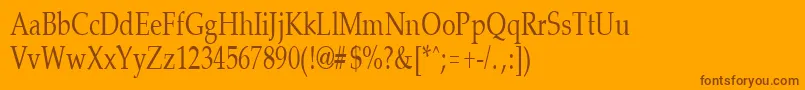 フォントPalisadecondensedRegular – オレンジの背景に茶色のフォント