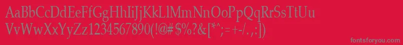 フォントPalisadecondensedRegular – 赤い背景に灰色の文字