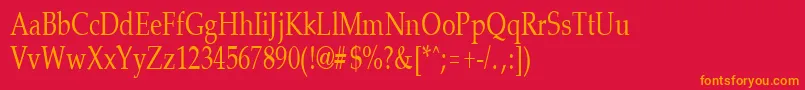 フォントPalisadecondensedRegular – 赤い背景にオレンジの文字