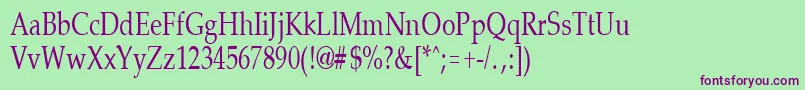 フォントPalisadecondensedRegular – 緑の背景に紫のフォント