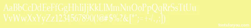 フォントPalisadecondensedRegular – 黄色い背景に白い文字