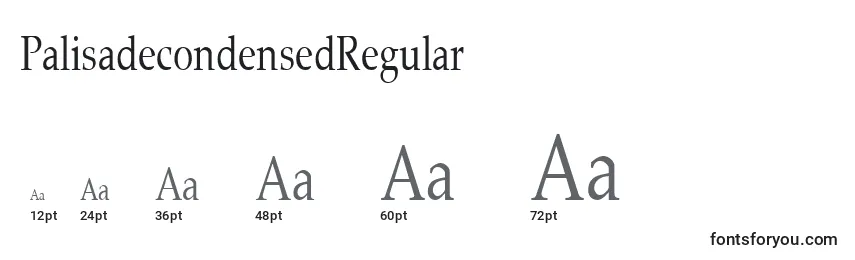 Размеры шрифта PalisadecondensedRegular