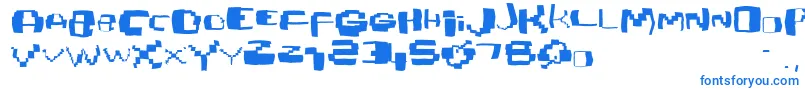 フォントDamagedpixfont – 青いフォント