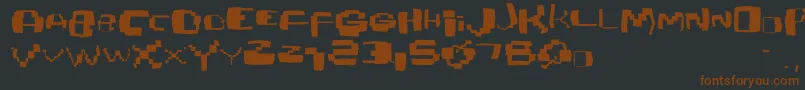 Шрифт Damagedpixfont – коричневые шрифты на чёрном фоне