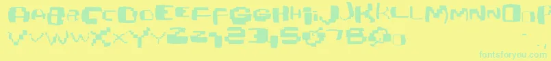 More about Damagedpixfont Font Damagedpixfont Font – Green Fonts on Yellow Background