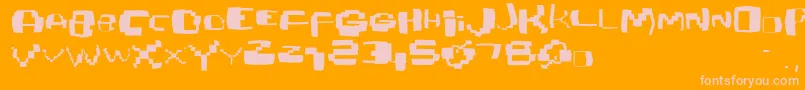 fuente Damagedpixfont – Fuentes Rosadas Sobre Fondo Naranja