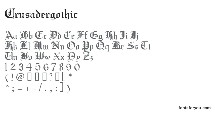 A fonte Crusadergothic – alfabeto, números, caracteres especiais