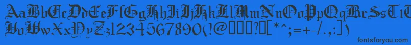 フォントCrusadergothic – 黒い文字の青い背景