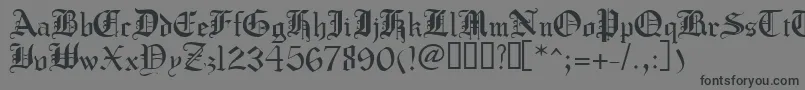 Crusadergothic-Schriftart – Schwarze Schriften auf grauem Hintergrund