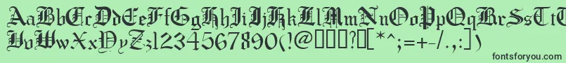 Crusadergothic Font – Black Fonts on Green Background