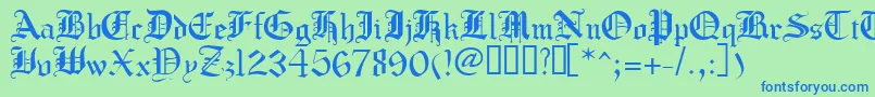 Шрифт Crusadergothic – синие шрифты на зелёном фоне