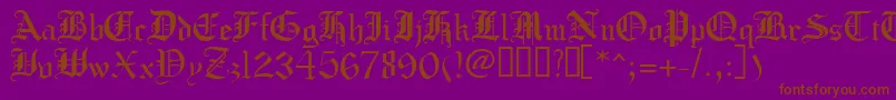 Crusadergothic-Schriftart – Braune Schriften auf violettem Hintergrund