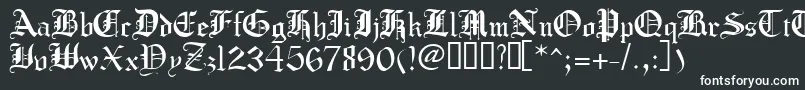 Crusadergothic-fontti – valkoiset fontit mustalla taustalla