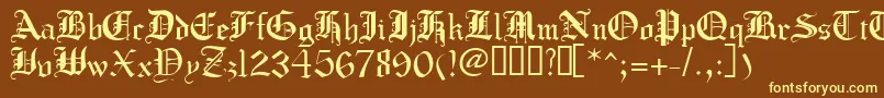 Шрифт Crusadergothic – жёлтые шрифты на коричневом фоне