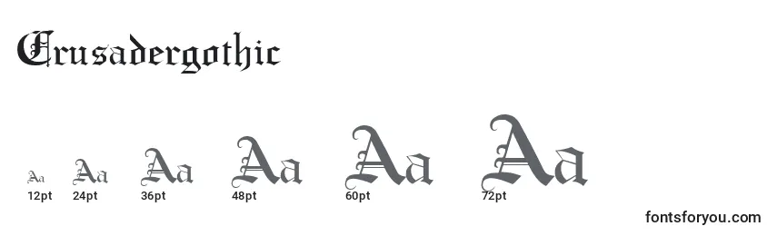 Crusadergothic Font Sizes