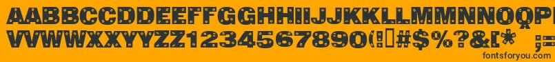 Sans Plate Caps Font – Black Fonts on Orange Background