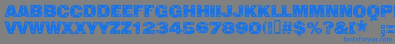 Sans Plate Caps-Schriftart – Blaue Schriften auf grauem Hintergrund