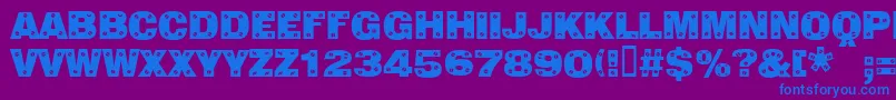 Sans Plate Caps Font – Blue Fonts on Purple Background