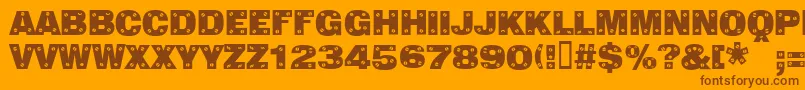 Sans Plate Caps Font – Brown Fonts on Orange Background