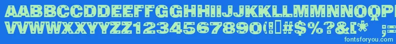 Sans Plate Caps Font – Green Fonts on Blue Background