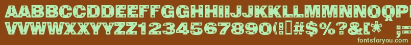 Sans Plate Caps Font – Green Fonts on Brown Background