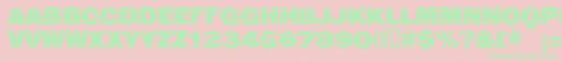 Sans Plate Caps Font – Green Fonts on Pink Background