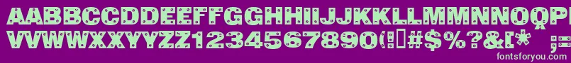 Sans Plate Caps Font – Green Fonts on Purple Background