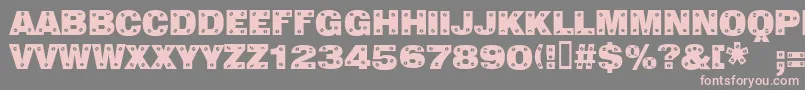 Sans Plate Caps Font – Pink Fonts on Gray Background