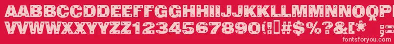 Sans Plate Caps Font – Pink Fonts on Red Background