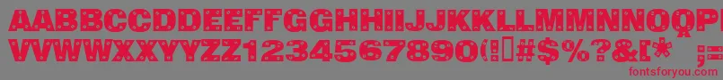 Sans Plate Caps Font – Red Fonts on Gray Background