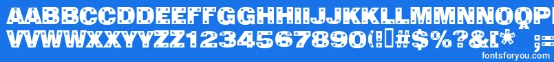 Sans Plate Caps Font – White Fonts on Blue Background