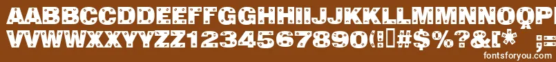 Sans Plate Caps Font – White Fonts on Brown Background