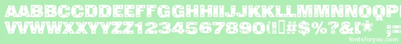 Sans Plate Caps Font – White Fonts on Green Background