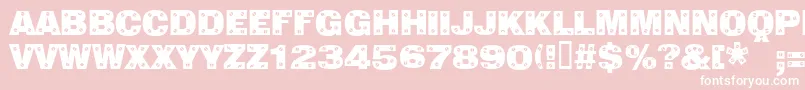 Sans Plate Caps Font – White Fonts on Pink Background