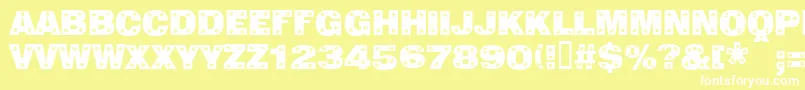 Sans Plate Caps Font – White Fonts on Yellow Background